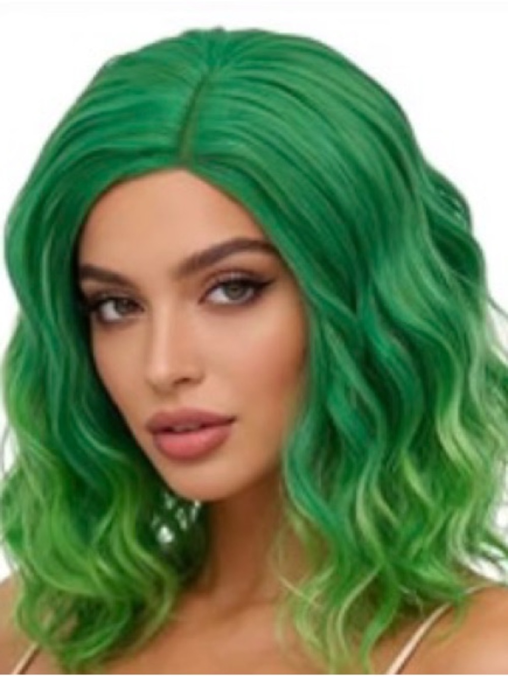 Vibrant Green Wavy Women's Wig - Fashion Hairpiece